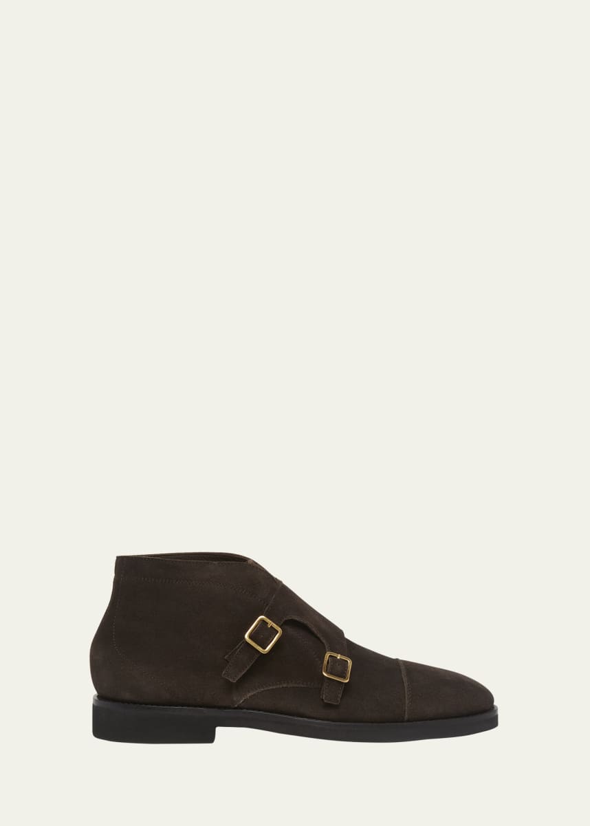 TOM FORD Men's Suede Monk Strap Boots