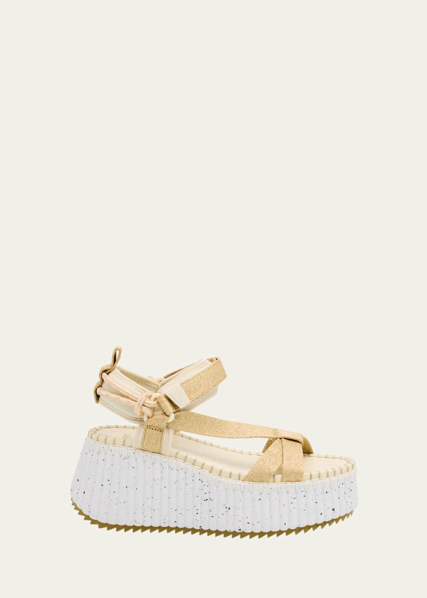 Chloe x High Summer Nama Stitch Ankle-Strap Flatform Sandals