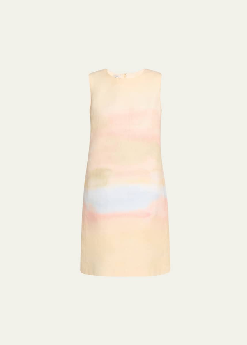 Lafayette 148 New York Horizon-Print Cotton Canvas Dress