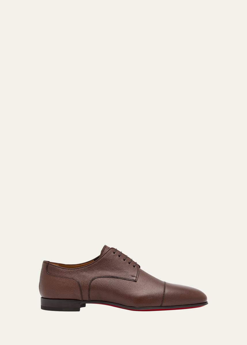 Christian Louboutin Men's Surcity Grained Leather Derby Shoes