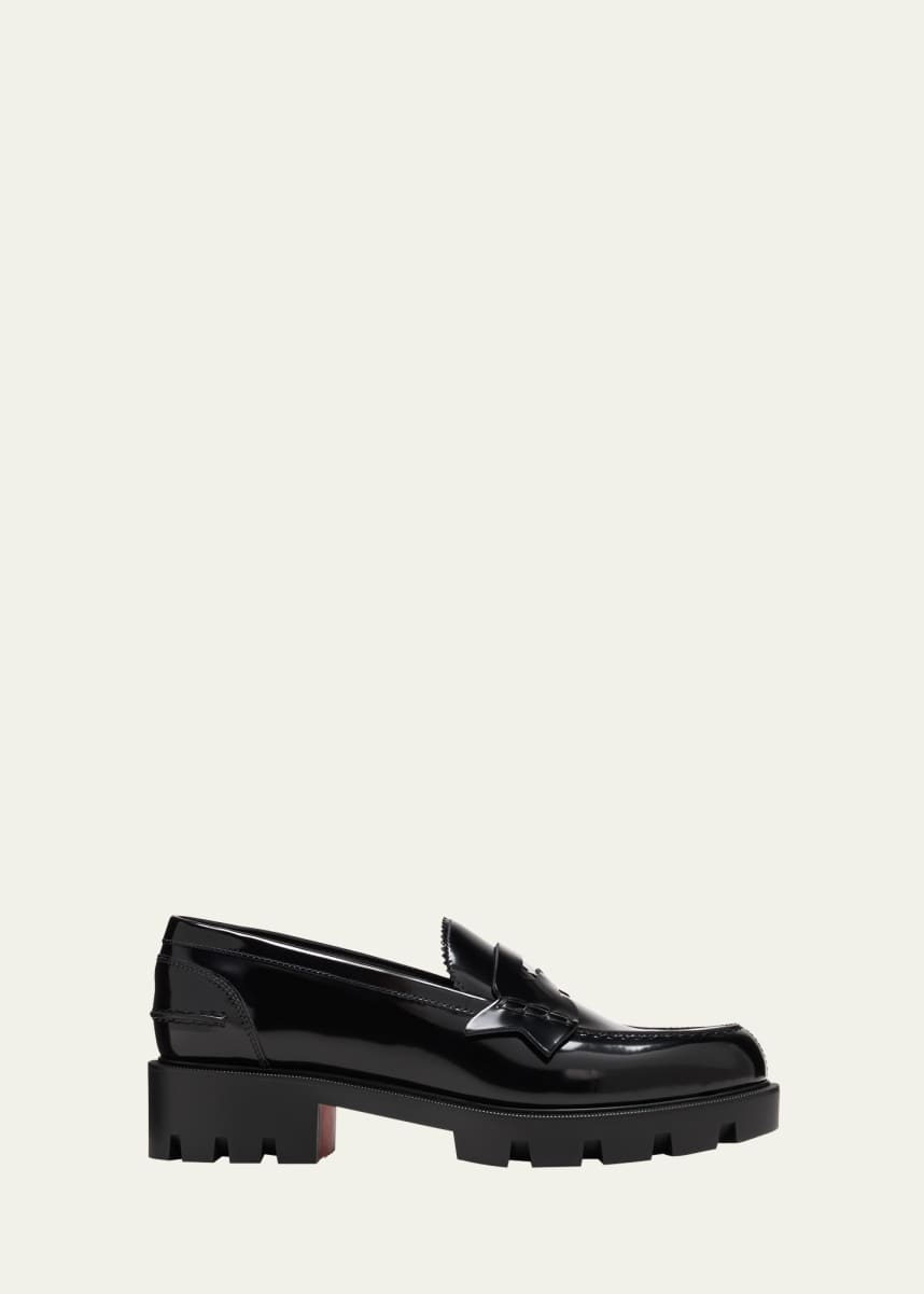 Christian Louboutin Donna Patent Red Sole Penny Loafers