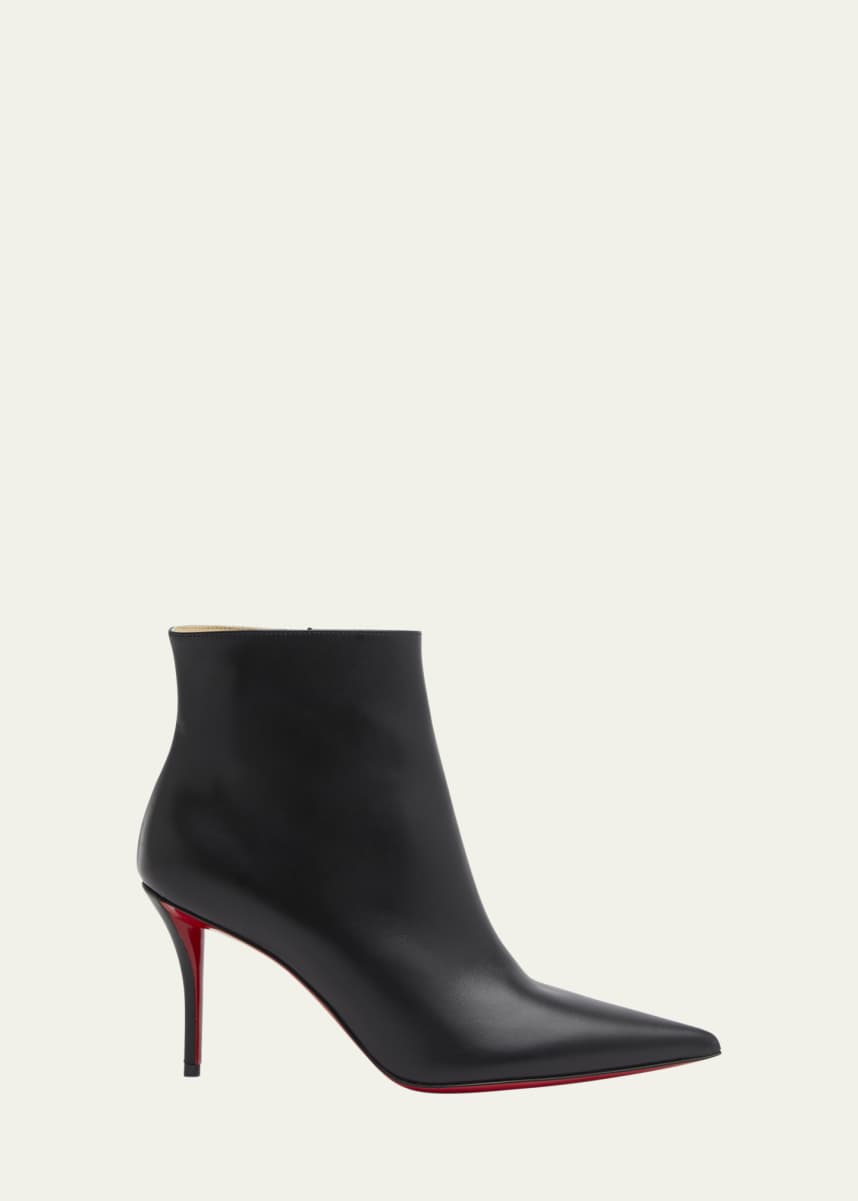 Christian Louboutin So Apostropha Leather Red Sole Stiletto Booties