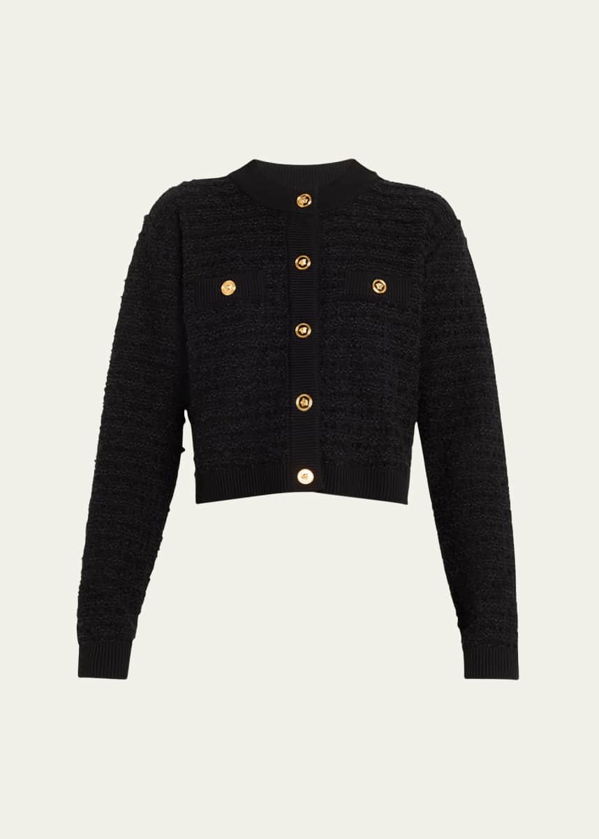 Versace Tweed Knit Cardigan