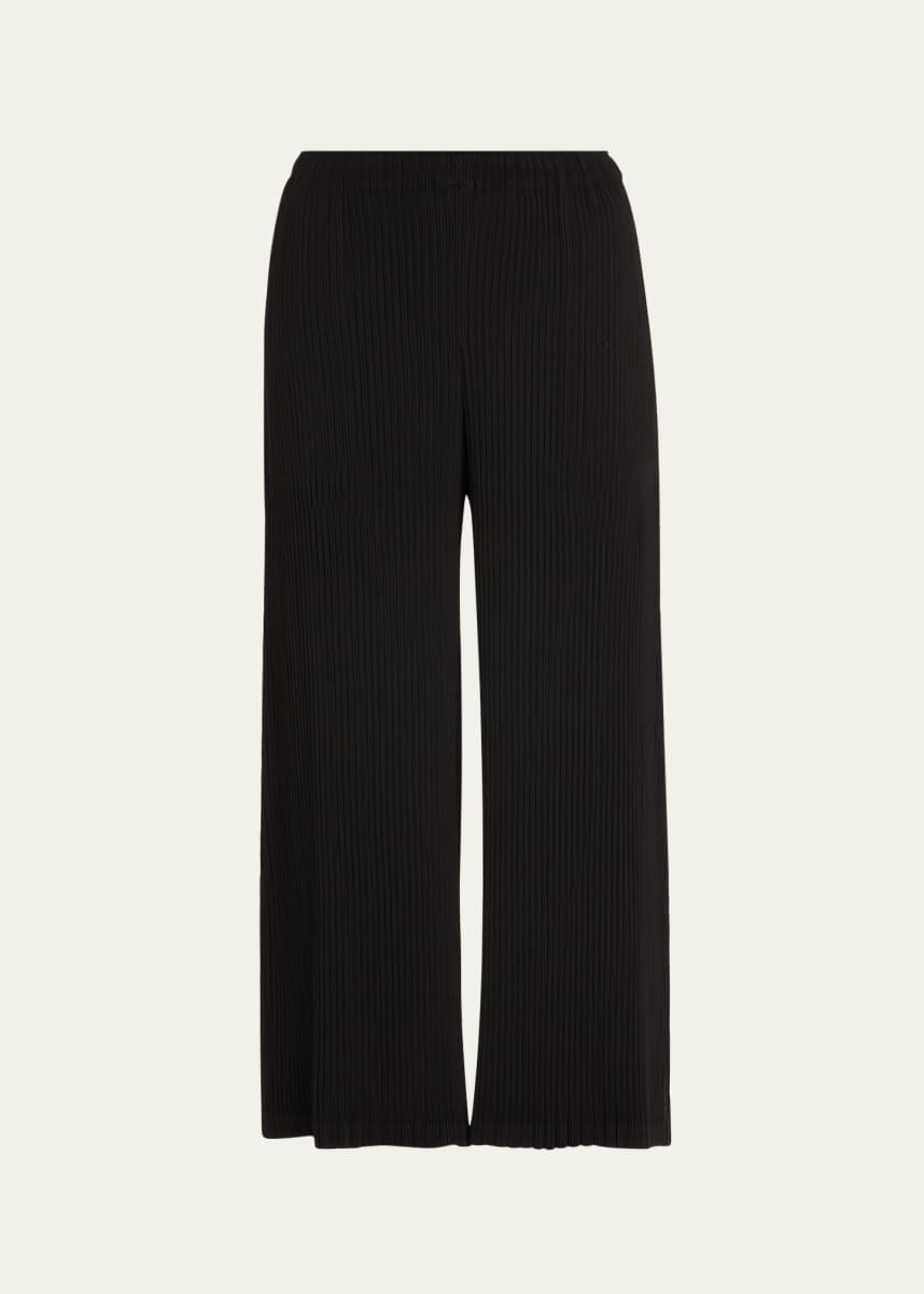 Issey Miyake Hatching Pleated Wide Leg Pants