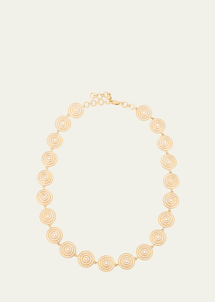 ALMASIKA 18K Yellow Gold Universum Pave Tennis Necklace with Diamonds