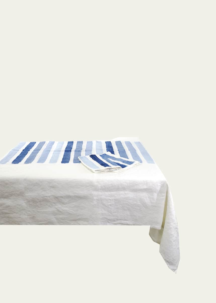 Stamperia Bertozzi Gammacolor Blues Linen Tablecloth
