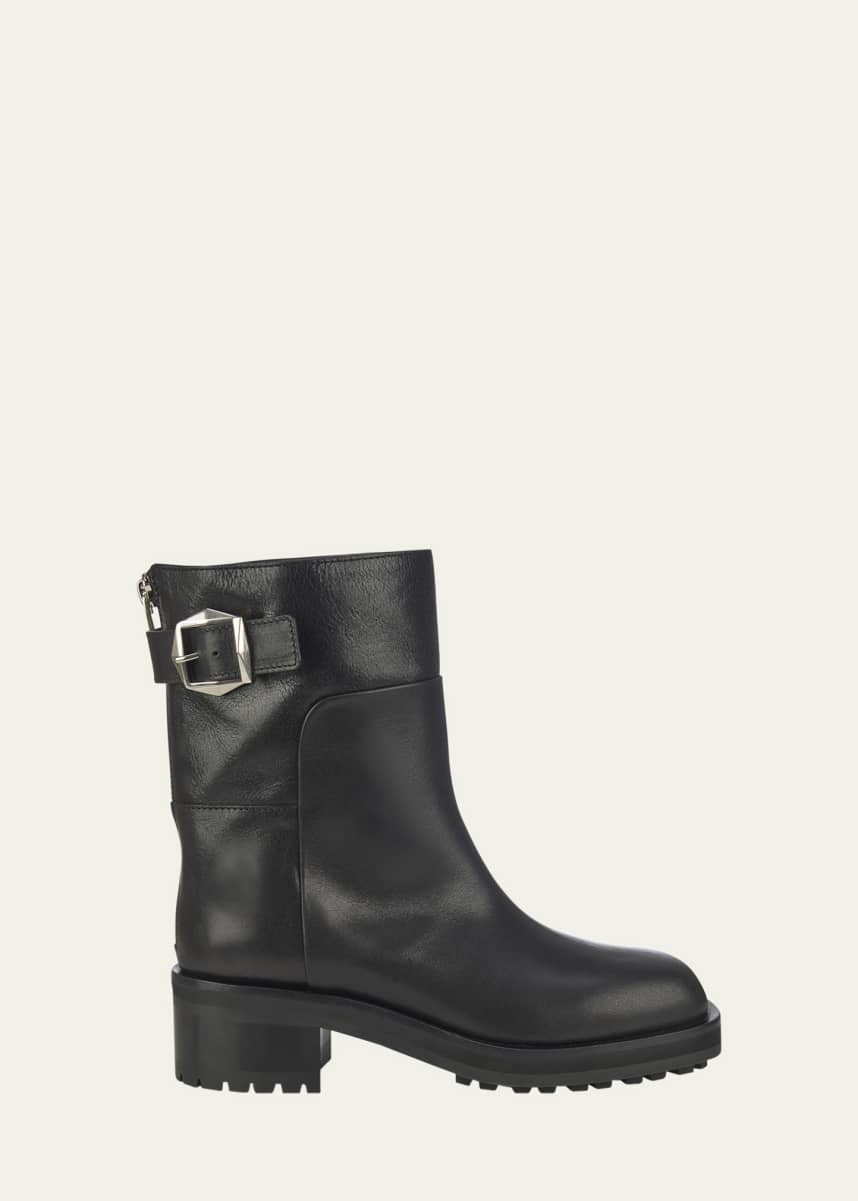 Jimmy Choo Brooklyn Leather Moto Booties