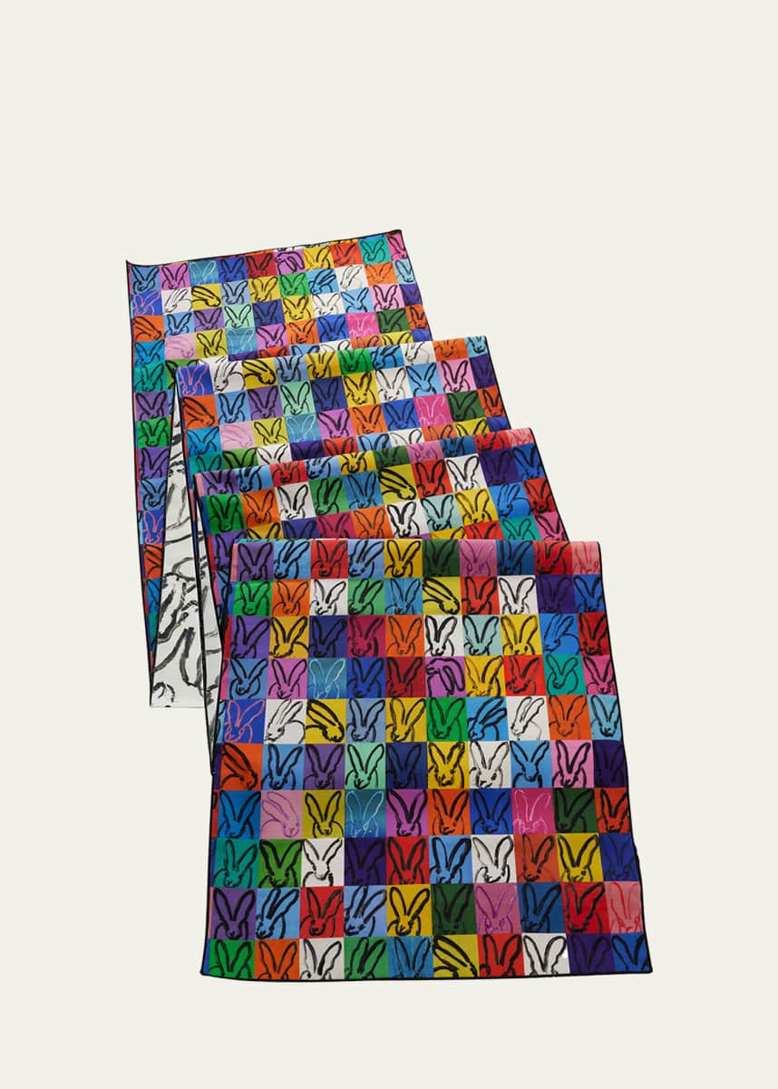 Hunt Slonem Rabbit Rabbit Reversible Table Runner
