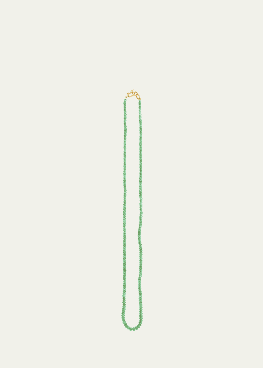 Sherman Field, 1967 18K Gold Rondelle Emerald Necklace, 16"