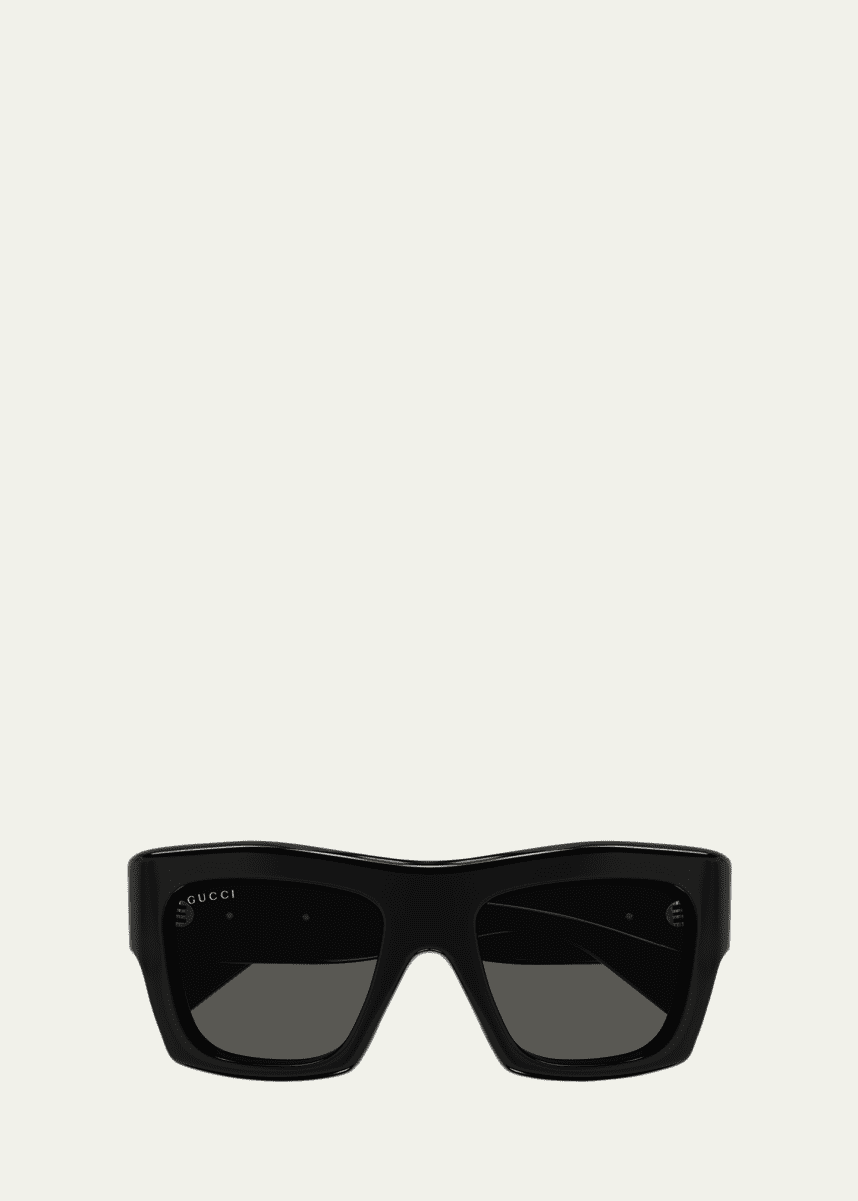 Gucci Logo Acetate Rectangle Sunglasses