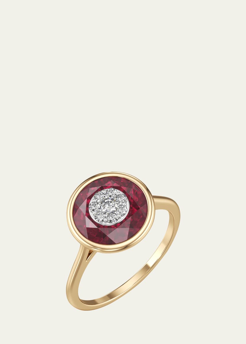 Bhansali 18K Stone and Brilliant Diamond Ring, Size 6.5
