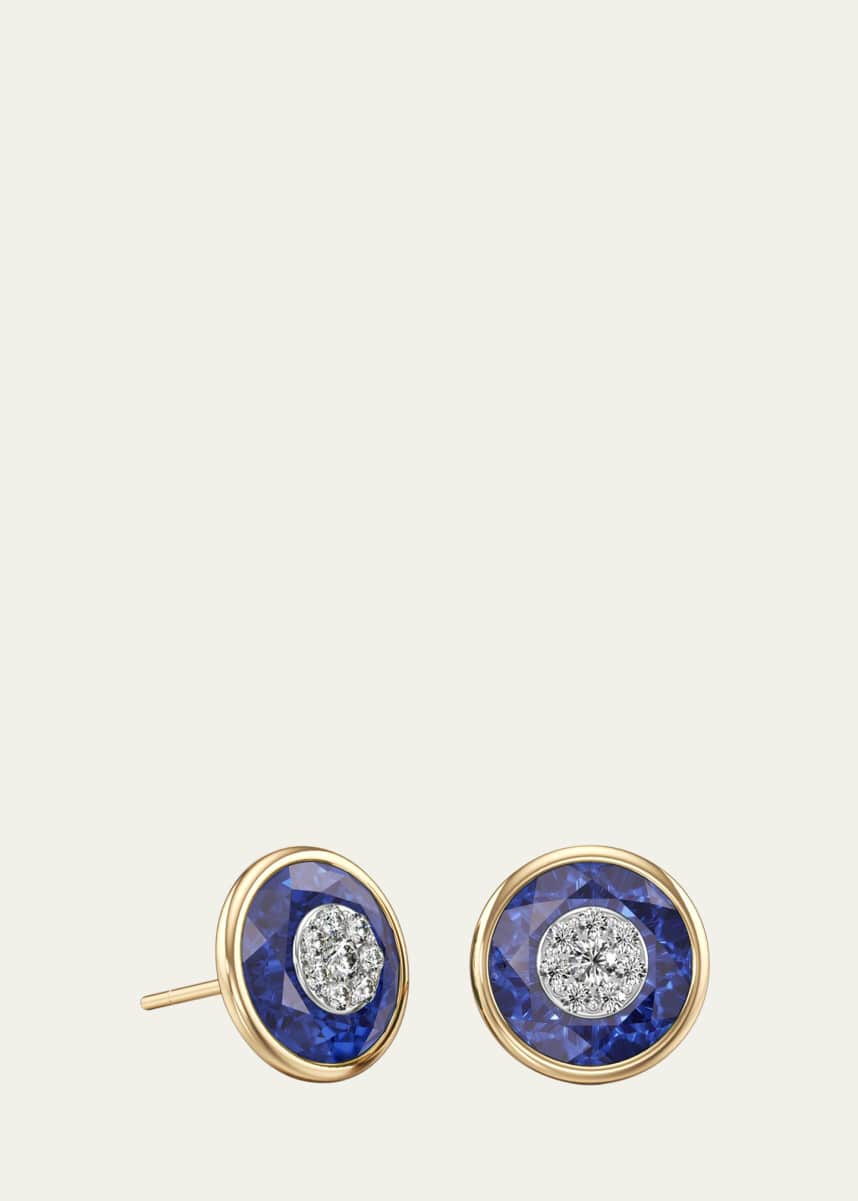 Bhansali 18K Stone and Brilliant Diamond Stud Earrings, 10mm