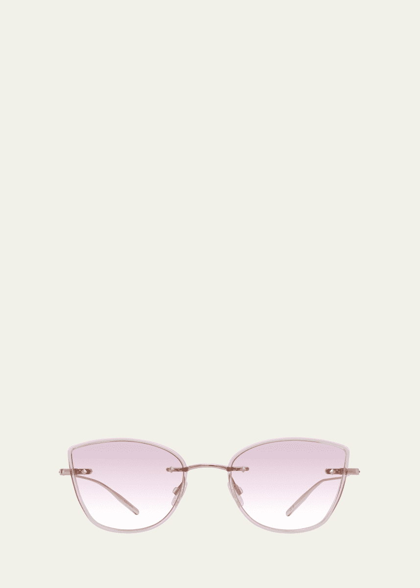 Barton Perreira Brandy Rose Gold Titanium Cat-Eye Sunglasses