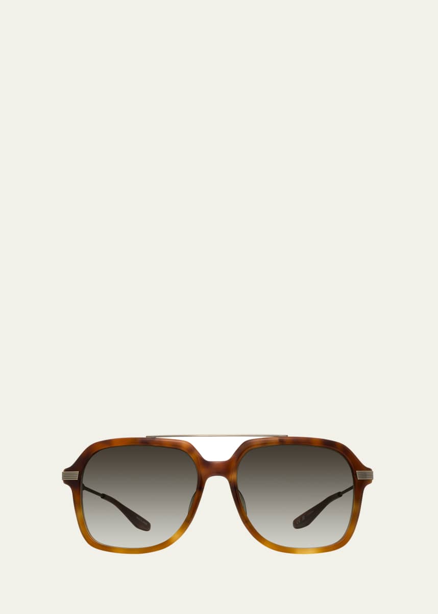 Barton Perreira D.Ellis Havana Zyl & Titanium Aviator Sunglasses