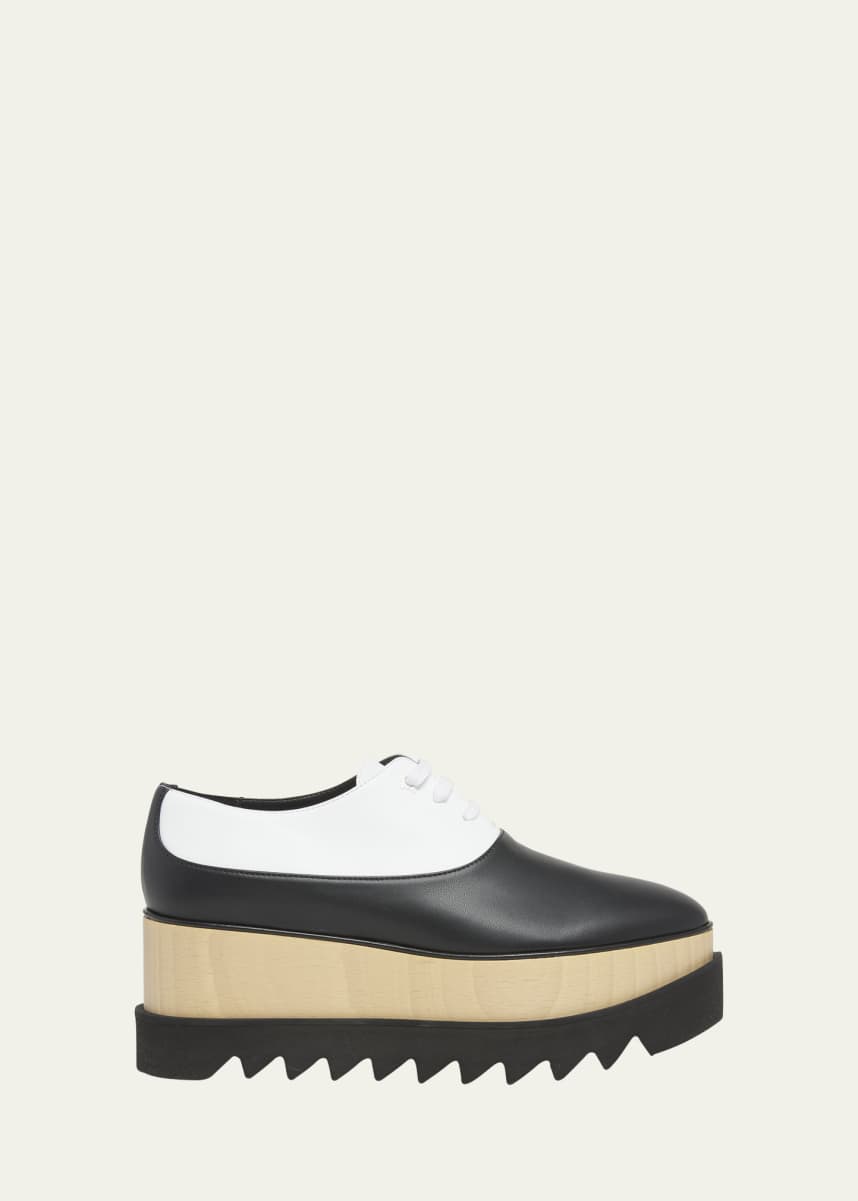 Stella McCartney Elyse Vegan Bicolor Platform Oxford Loafers