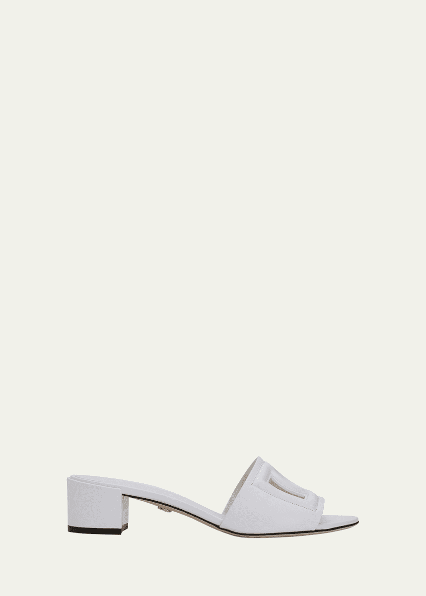 Dolce&Gabbana 40mm DG Cutout Leather Slide