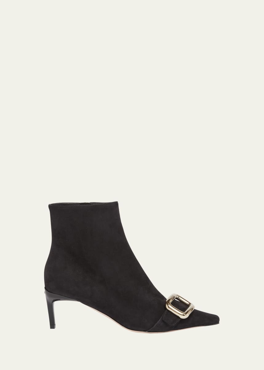 75mm Belle Vivier Suede Ankle Boots