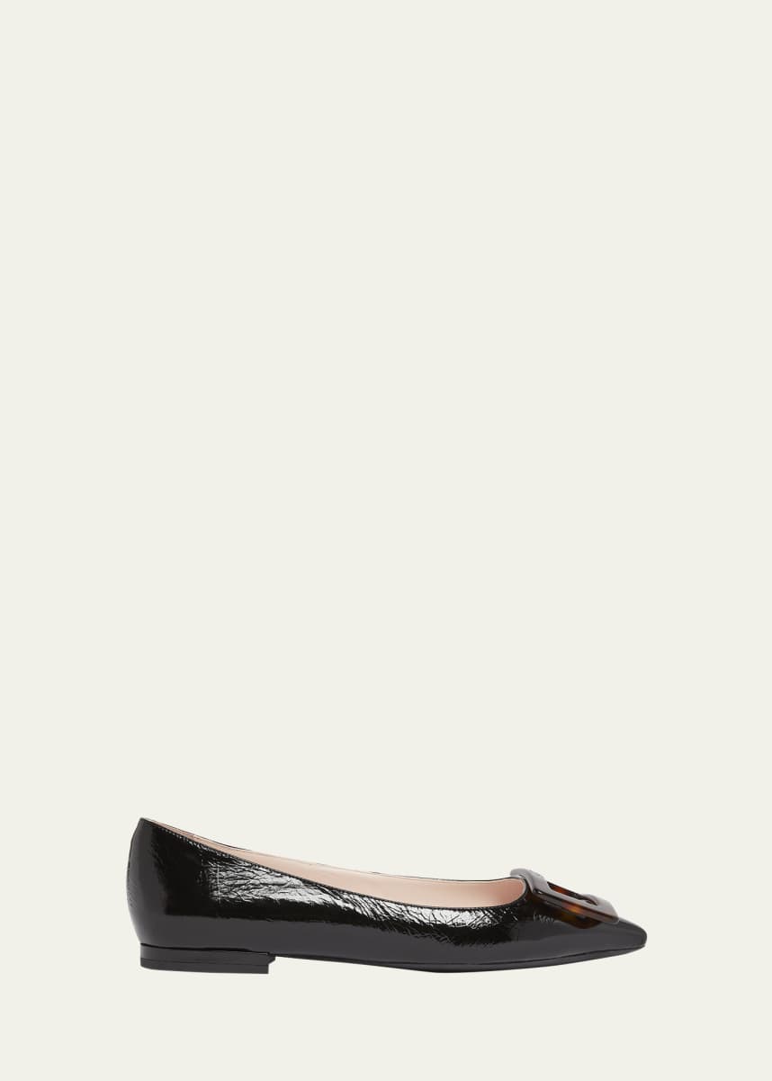 Roger Vivier Gommettine Patent Buckle Ballerina Flats