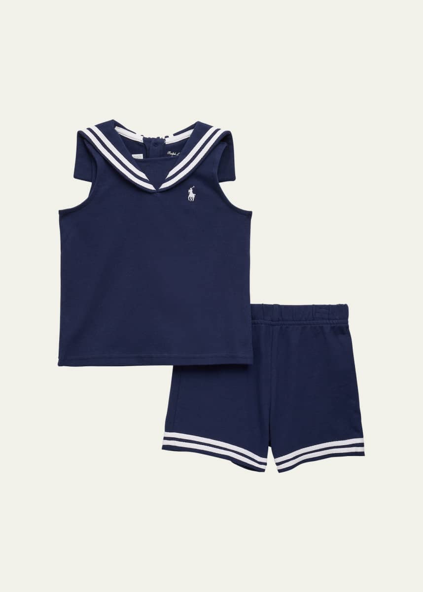 Ralph Lauren Childrenswear Boy's Stretch Mesh Tank Shirt and Shorts Set, Size 3M-24M