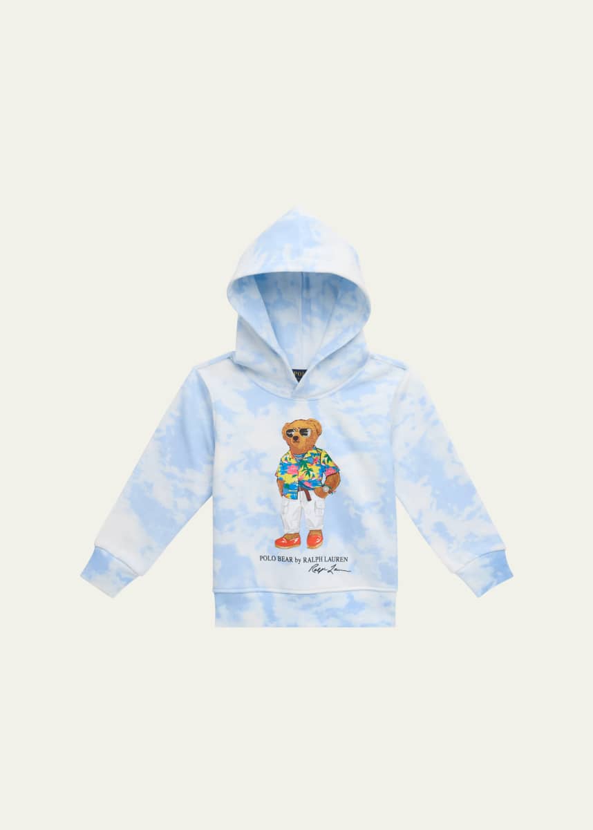 Ralph Lauren Childrenswear Boy's Tie-Dye Polo Bear Hoodie, Size S-XL