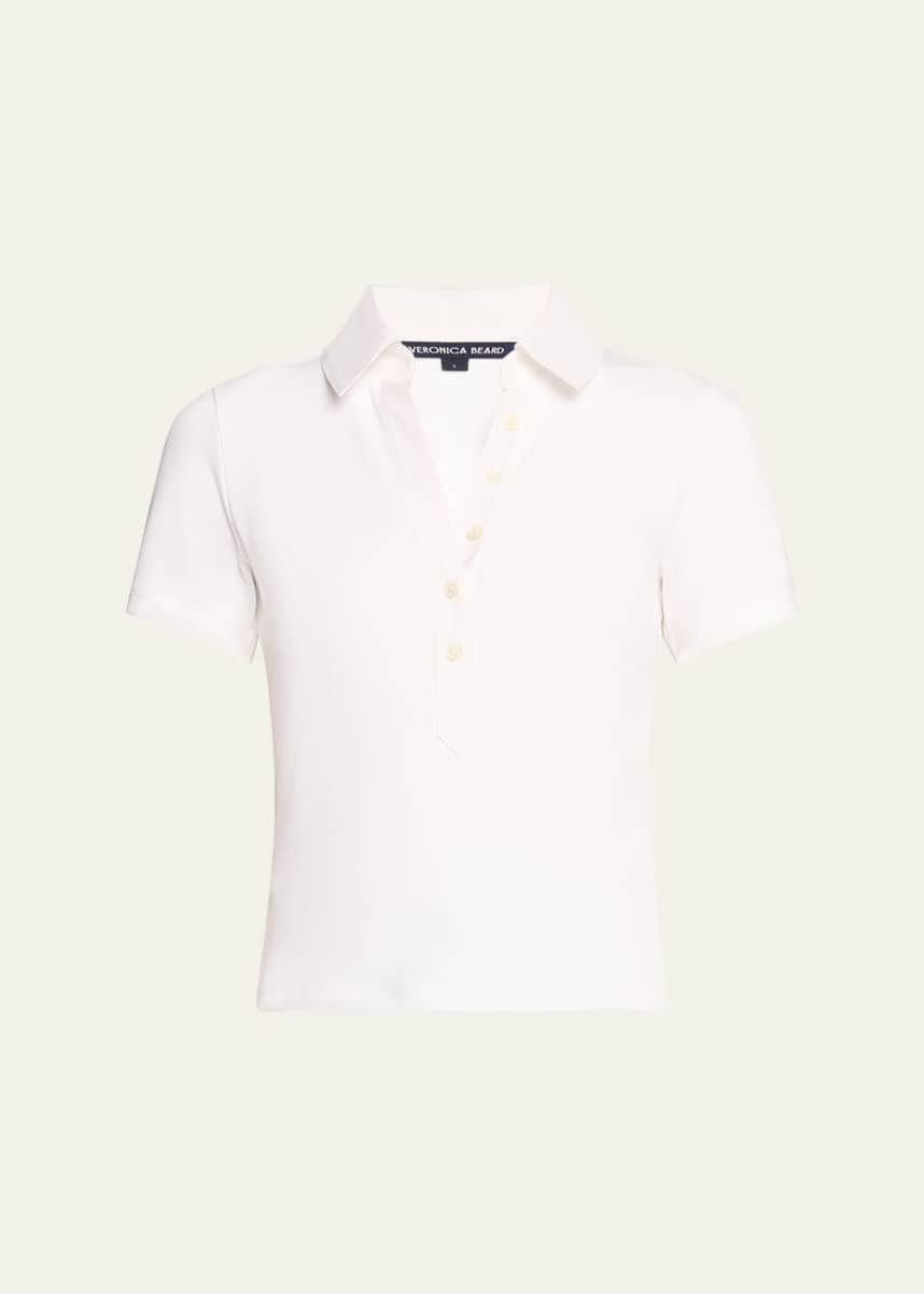 Veronica Beard Kearney Short-Sleeve Polo Top