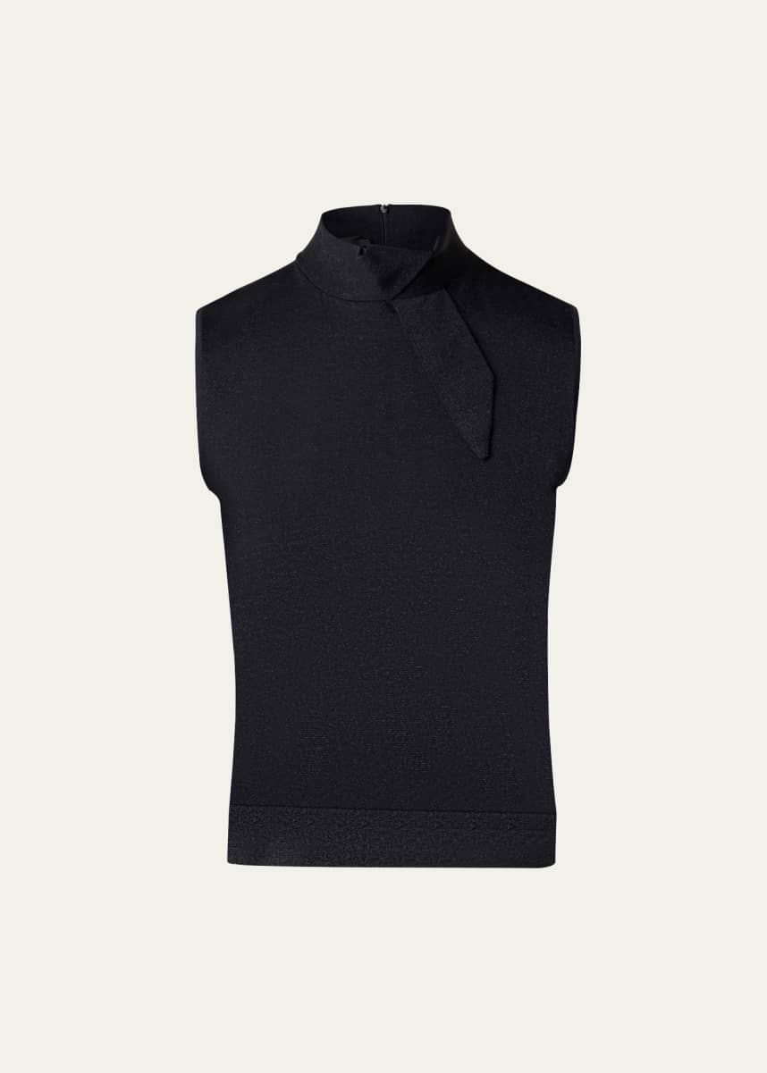 Akris Knot Metallic Knit Top