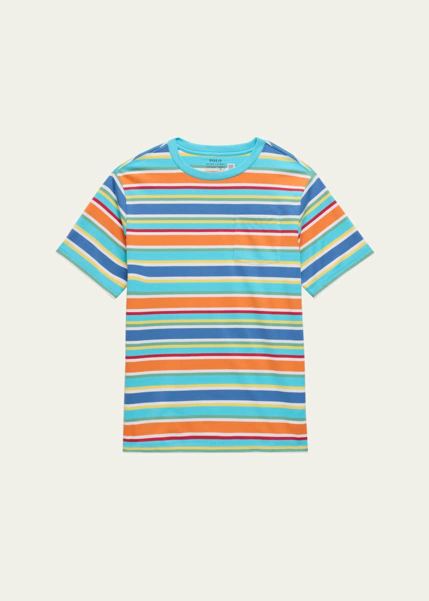 Ralph Lauren Childrenswear Boy's Multicolor Striped T-Shirt, Size S-XL
