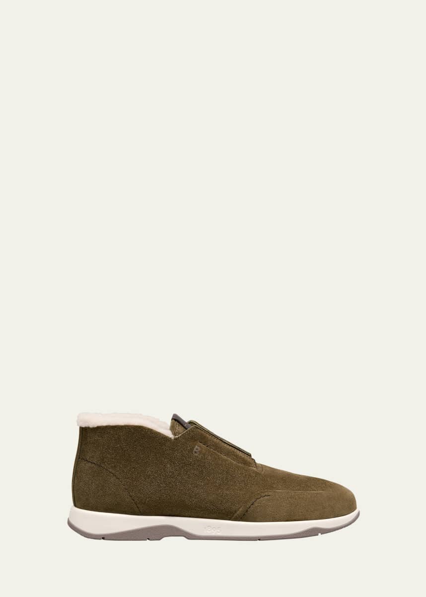 Berluti Men's Echappee Suede Shearling-Lined Slip-On Boots