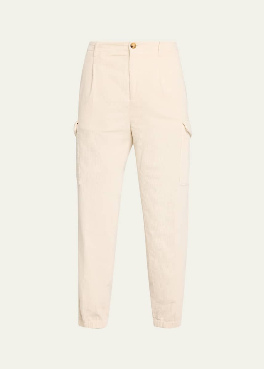 Brunello Cucinelli Men's Wide-Wale Corduroy Ergonomic Pants