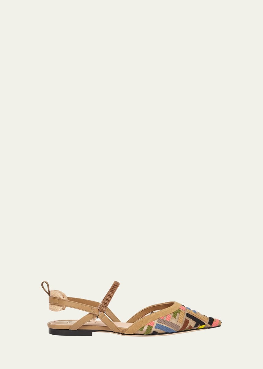 Fendi Colibri Multi FF Sporty Slingback Flats