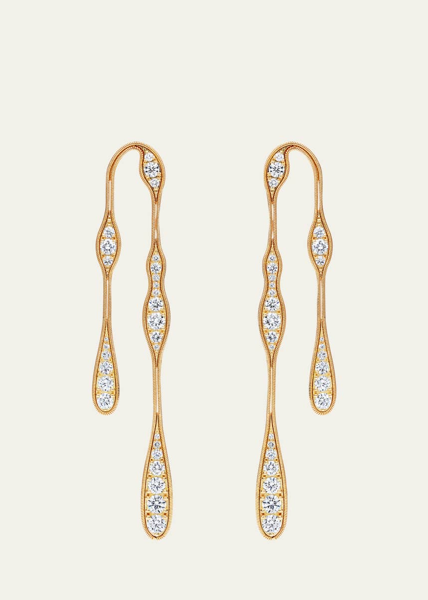 Fernando Jorge 18K Yellow Gold Fluid Diamonds Doubled Earrings