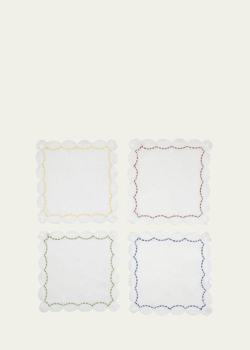 Tina Chen Designs Petal Embroidered Cocktail Napkins, Set of 4