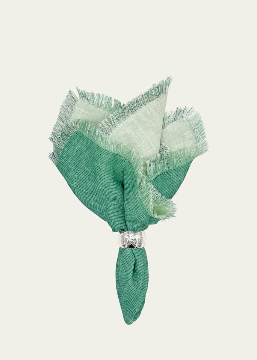 Tina Chen Designs Green Double-Sided Shadow Fringe Napkin