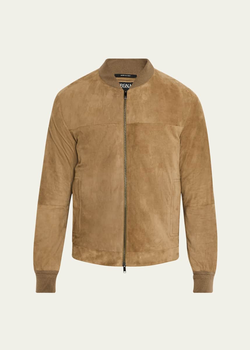 ZEGNA Men's Suede Full-Zip Blouson