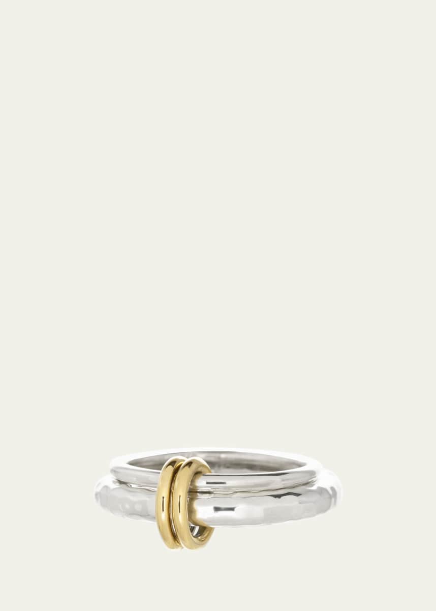 Spinelli Kilcollin Agon SG Vulcan Ring in Sterling Silver with 18K Yellow Gold Connectors