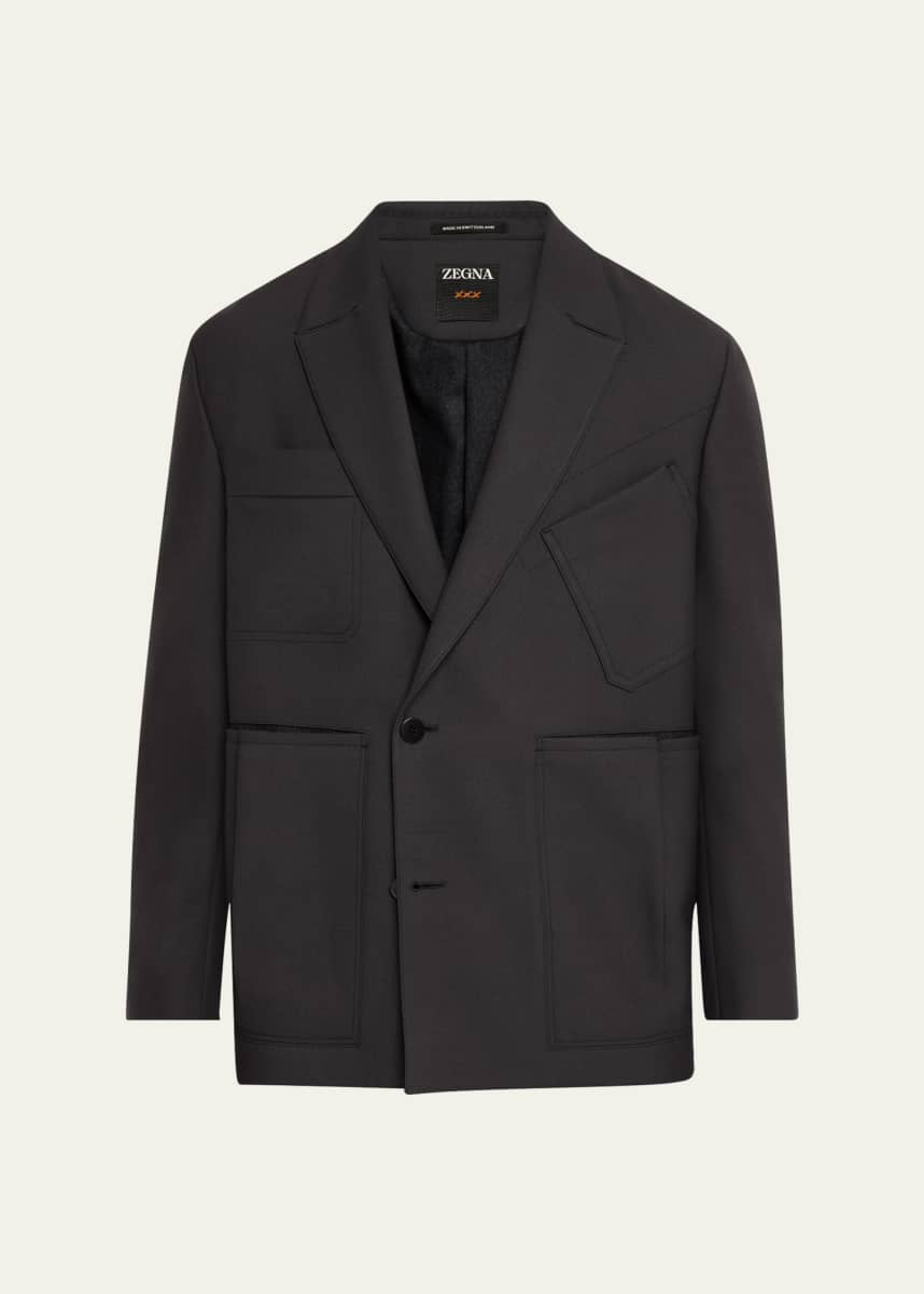 ZEGNA Men's Gardener Wool Single-Breasted Jacket