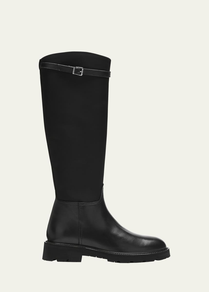 La Canadienne Quintin Nylon Leather Buckle Riding Boots