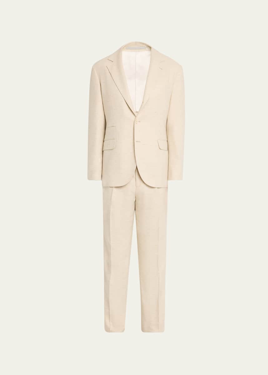 Brunello Cucinelli Men's Wool-Cashmere Herringbone Suit