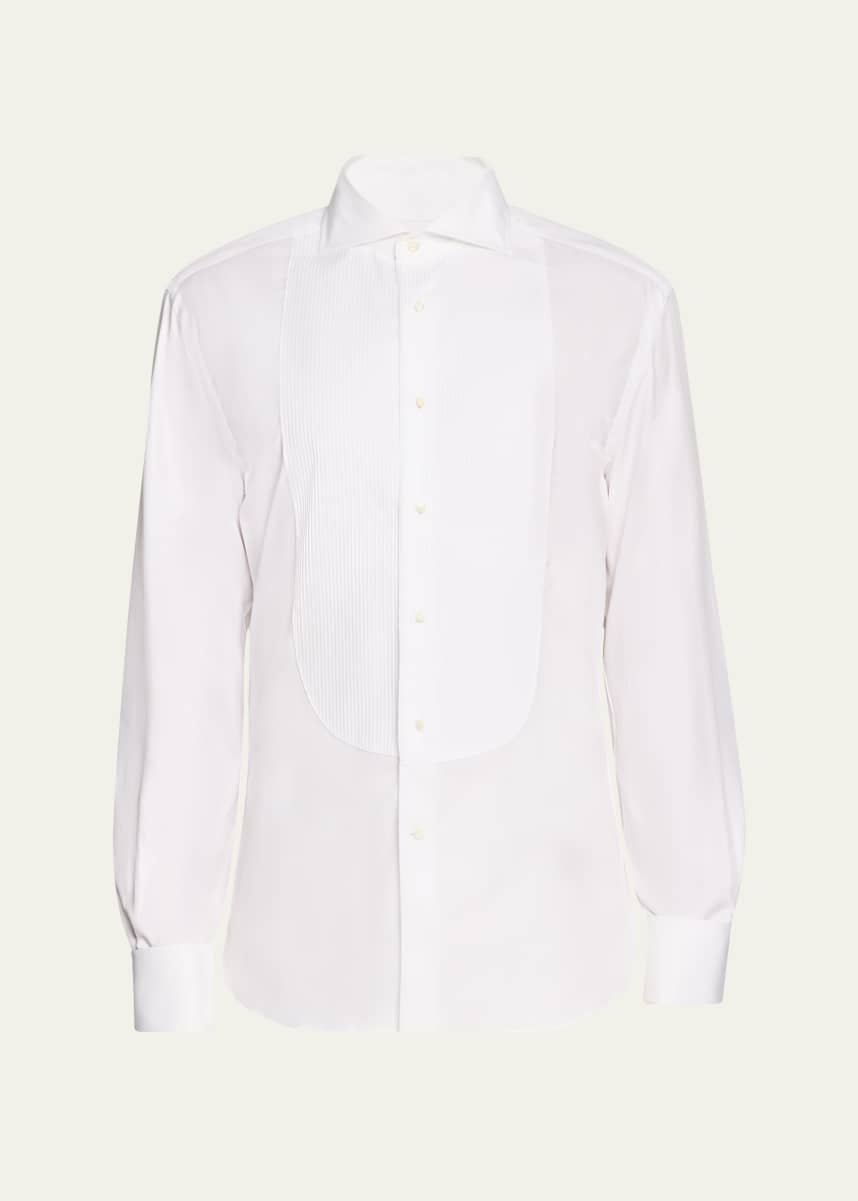 Brunello Cucinelli Men's Bibbed Tuxedo Shirt