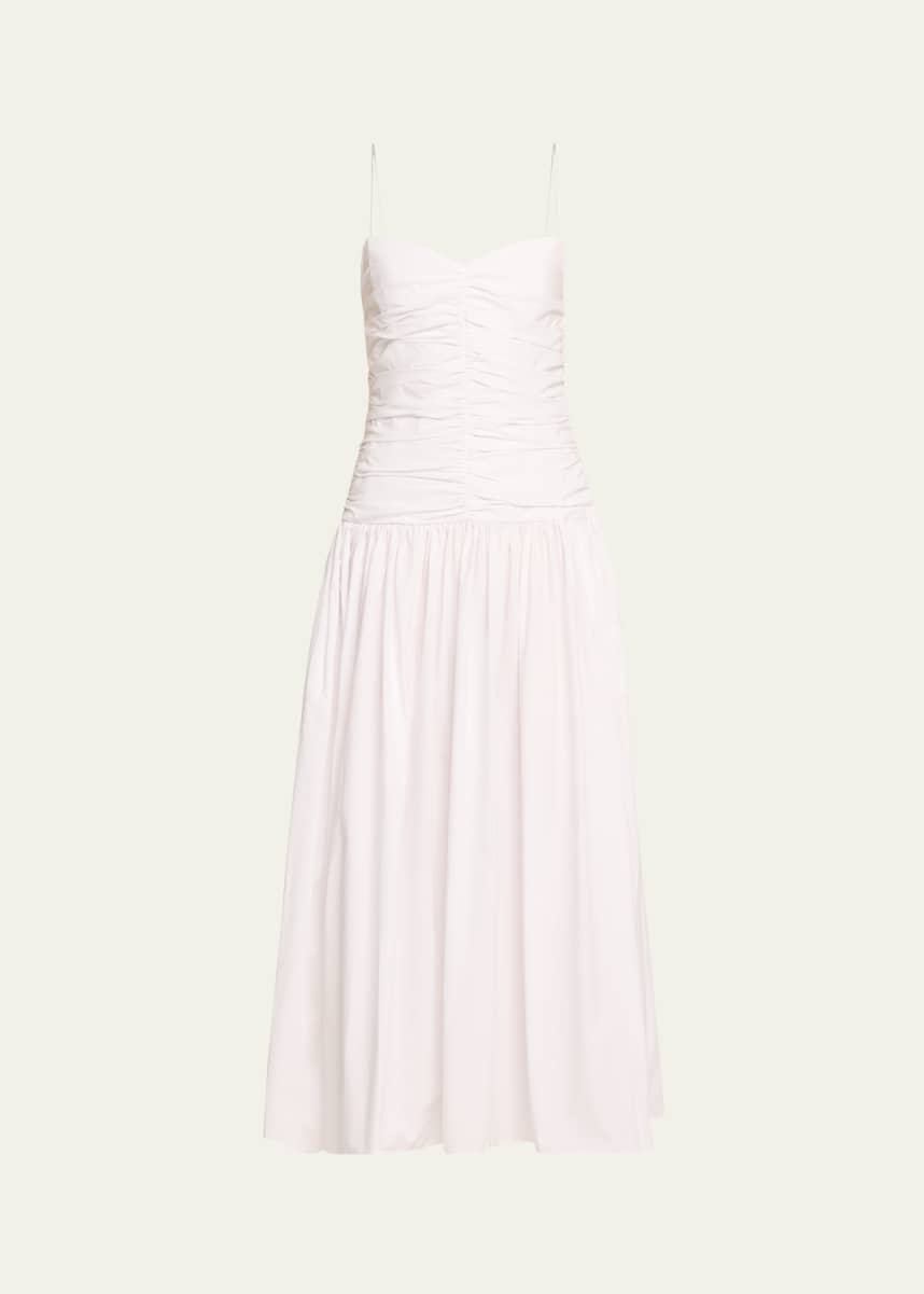 Matteau Gathered Drop-Waist Midi Dress