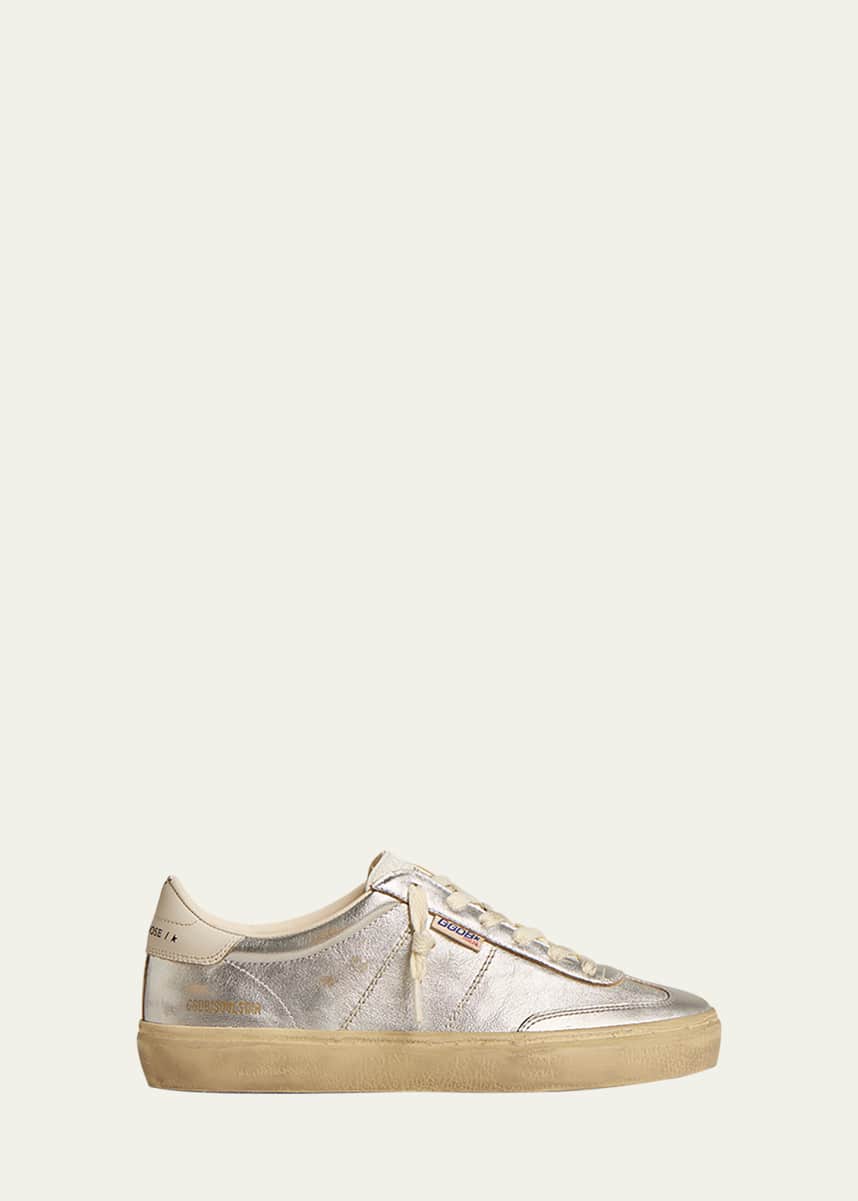 Golden Goose Soul Star Metallic Leather Low-Top Sneakers