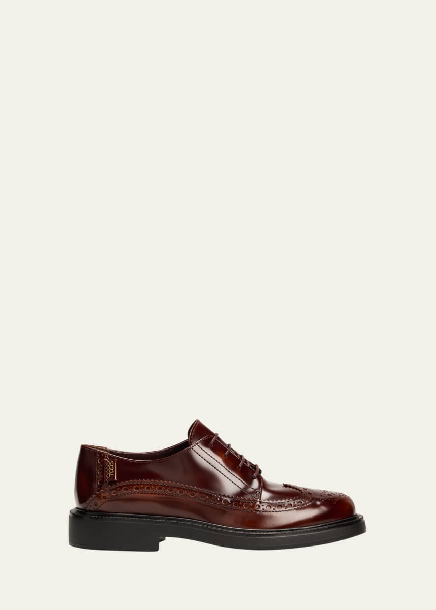 Tod's Gomma Leather Wing-Tip Oxford Loafers