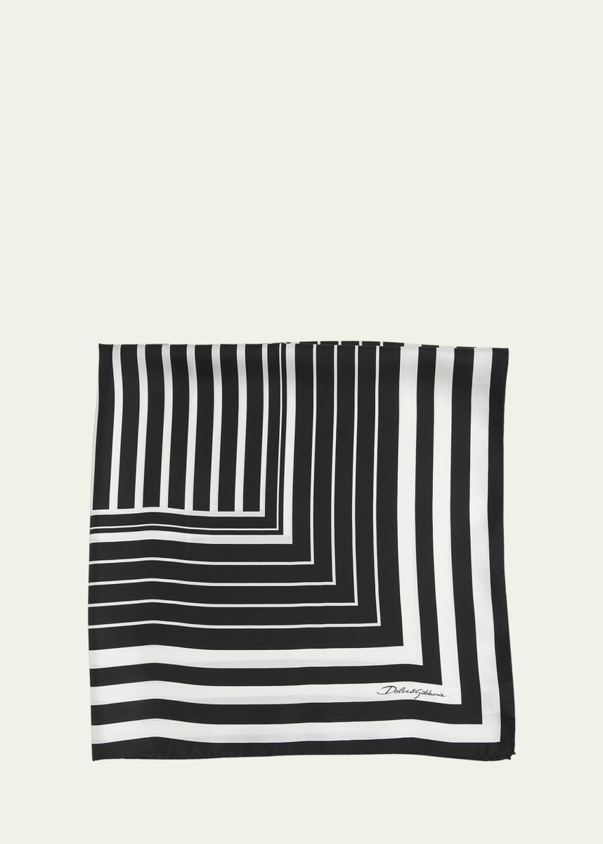 Dolce&Gabbana Striped Silk Twill Square Scarf