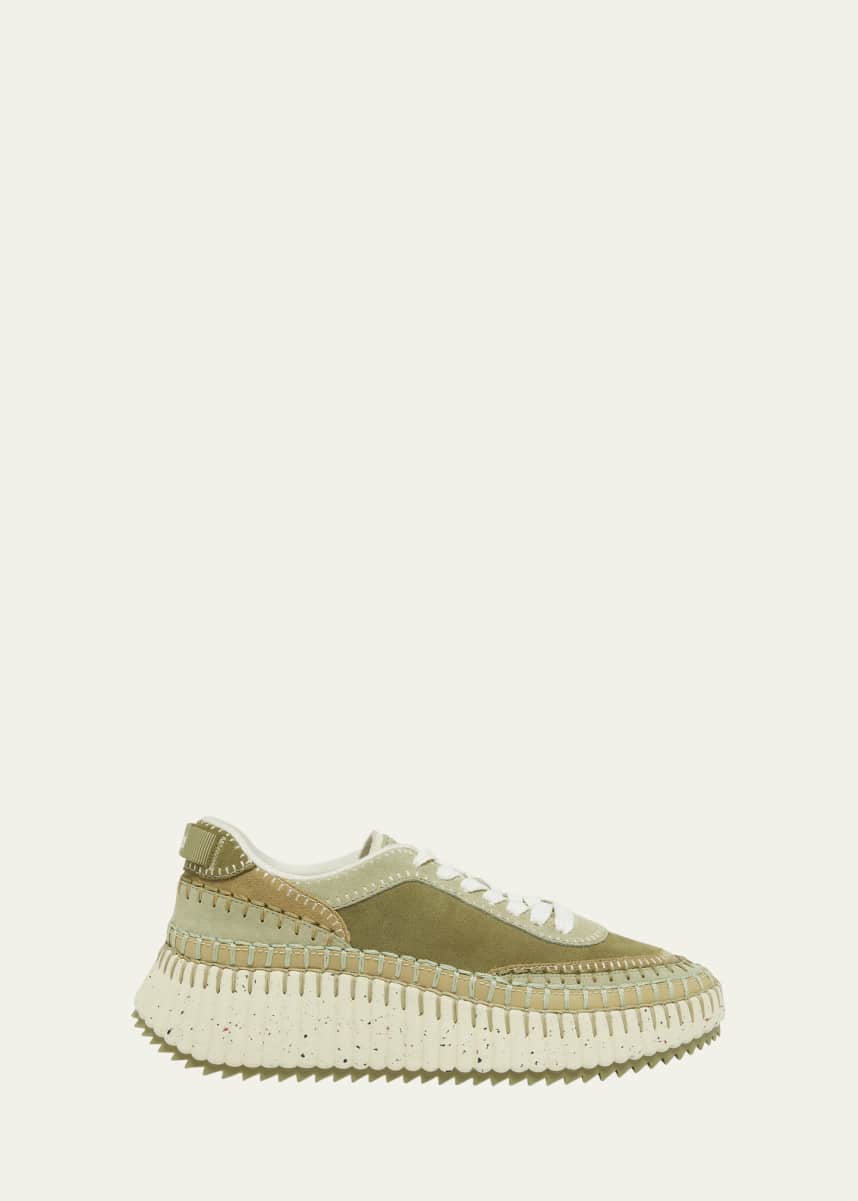 Chloe Nama Suede Stitch Walking Sneakers