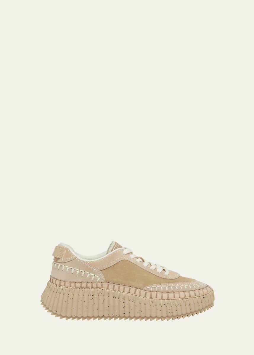 Chloe Nama Suede Stitch Walking Sneakers