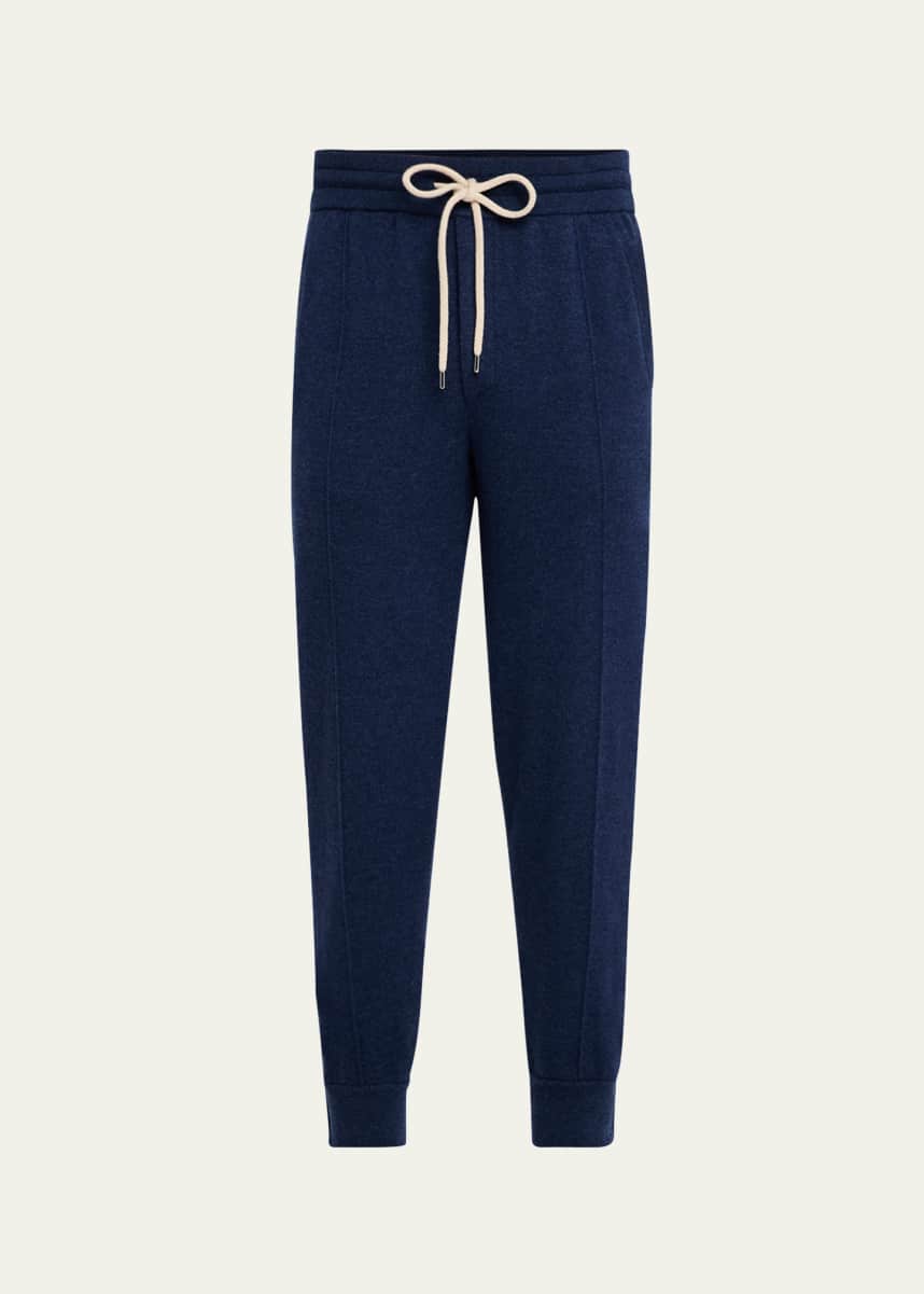 Brunello Cucinelli Men's Cashmere Pleated Drawstring Sweatpants