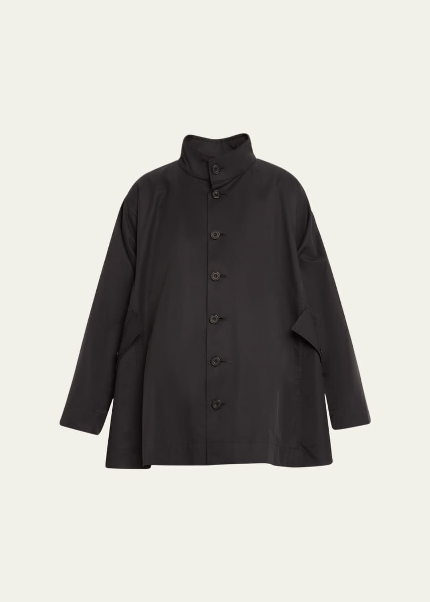 Eskandar Caucasus High Neck Raincoat (Long Length)