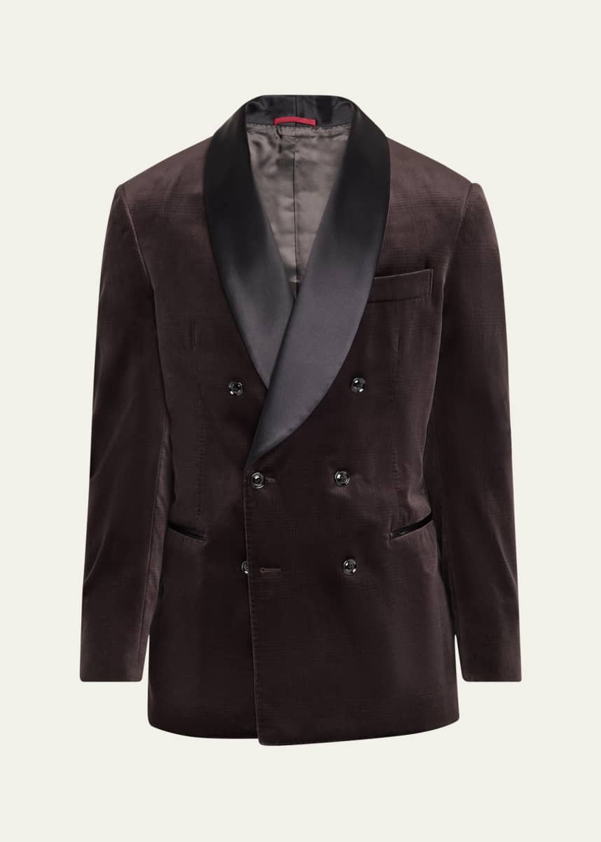 Brunello Cucinelli Men's Plaid Velvet Sport Coat