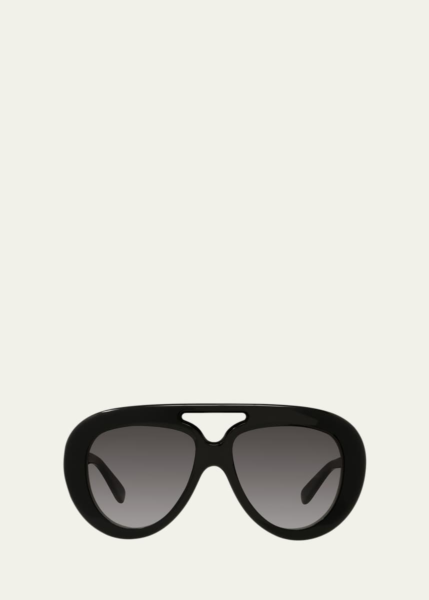 Loewe Curved Logo Acetate Aviator Sunglasses - Bergdorf Goodman