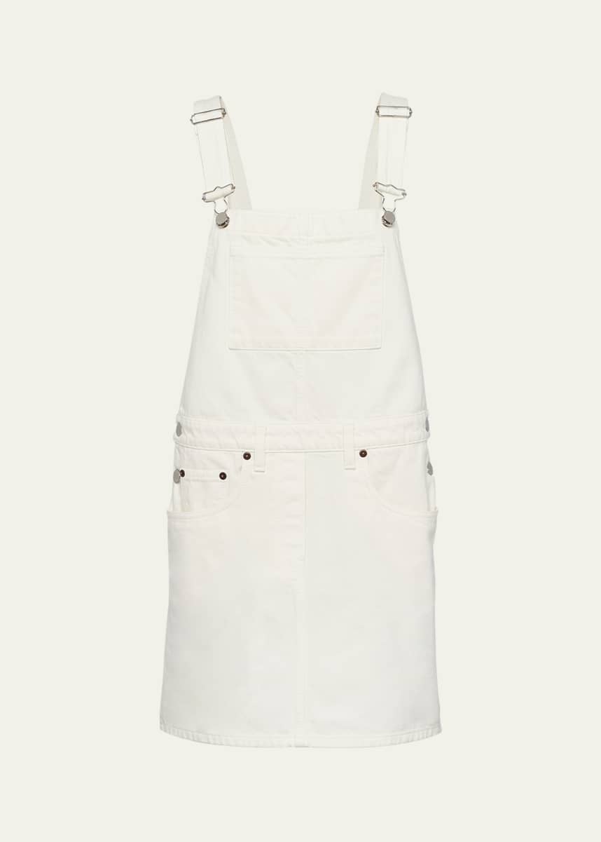 Prada Mini Denim Overalls Dress